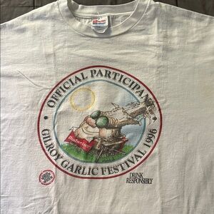 Vintage Budweiser Gilroy Garlic Festival 1996 Graphic Tee